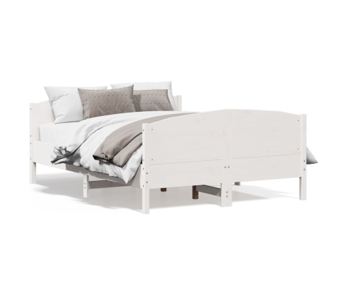 Estructura de cama sin colchón madera de pino blanca 140x190 cm