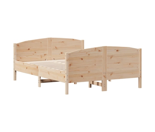 Estructura de cama sin colchón madera maciza de pino 135x190 cm