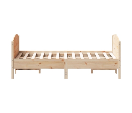 Estructura de cama sin colchón madera maciza de pino 135x190 cm