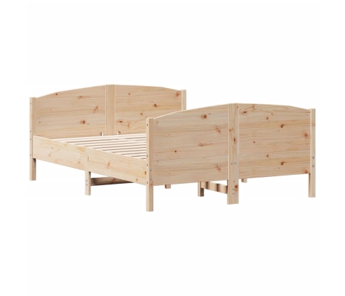 Estructura de cama sin colchón madera maciza de pino 135x190 cm