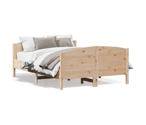 Estructura de cama sin colchón madera maciza de pino 135x190 cm