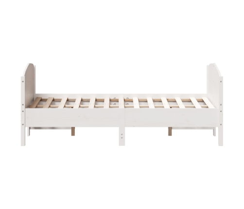 Estructura de cama sin colchón madera maciza blanca 120x190 cm