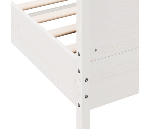 Estructura de cama sin colchón madera maciza blanca 120x190 cm