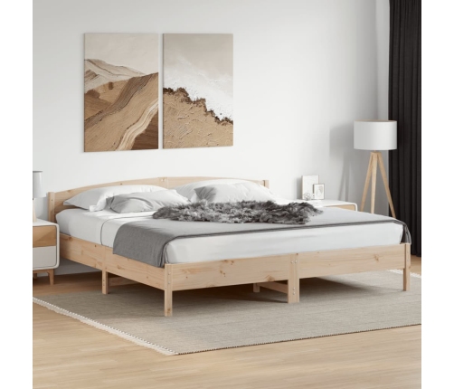 Estructura de cama sin colchón madera maciza de pino 200x200 cm