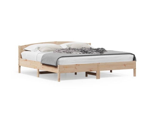 Estructura de cama sin colchón madera maciza de pino 200x200 cm