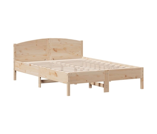 vidaXL Estructura de cama con cabecero madera de pino blanco 150x200cm