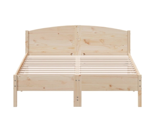 vidaXL Estructura de cama con cabecero madera de pino blanco 150x200cm