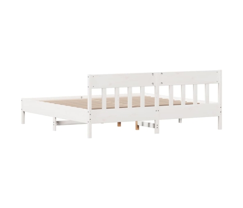 Estructura de cama sin colchón madera maciza blanca 200x200 cm