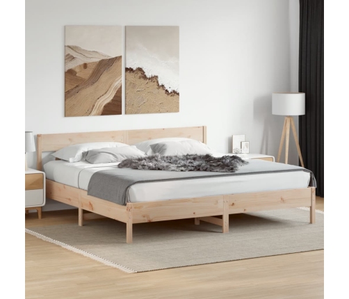 Estructura de cama sin colchón madera maciza de pino 180x200 cm