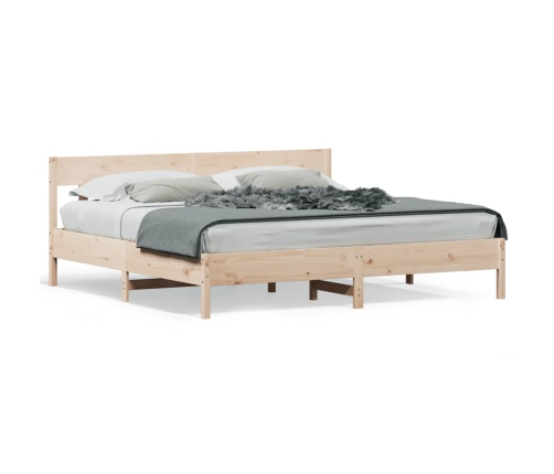 Estructura de cama sin colchón madera maciza de pino 180x200 cm