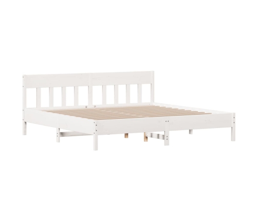 Cama sin colchón madera maciza de pino blanca 180x200 cm