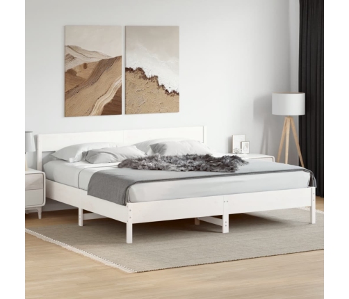 Cama sin colchón madera maciza de pino blanca 180x200 cm