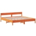 vidaXL Estructura cama con cabecero madera pino marrón cera 200x200 cm