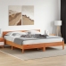 vidaXL Estructura cama con cabecero madera pino marrón cera 200x200 cm