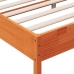 vidaXL Estructura cama con cabecero madera pino marrón cera 200x200 cm