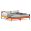 vidaXL Estructura cama con cabecero madera pino marrón cera 200x200 cm