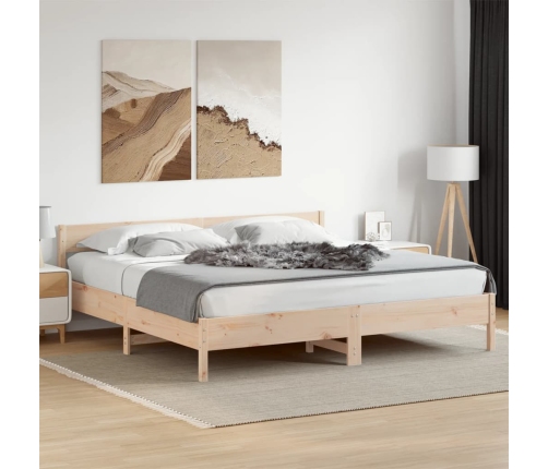 Estructura de cama sin colchón madera maciza de pino 180x200 cm