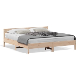 Estructura de cama sin colchón madera maciza de pino 180x200 cm
