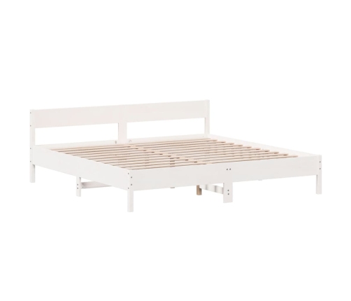 Cama sin colchón madera maciza de pino blanca 180x200 cm