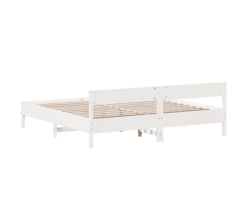 Cama sin colchón madera maciza de pino blanca 180x200 cm