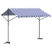 Toldo de pie tela y acero azul y blanco 300x300 cm