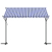 Toldo de pie tela y acero azul y blanco 300x300 cm