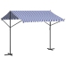 Toldo de pie tela y acero azul y blanco 300x300 cm