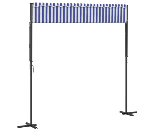 Toldo de pie tela y acero azul y blanco 300x300 cm