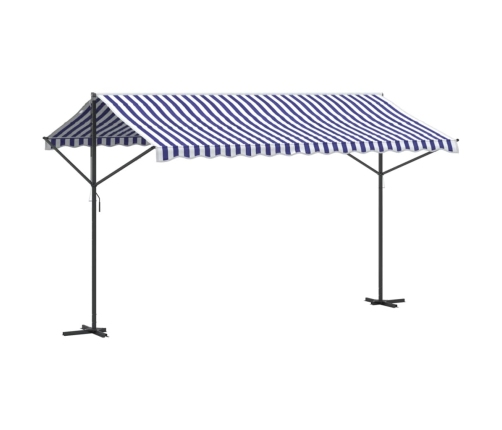 Toldo de pie tela y acero azul y blanco 400x300 cm