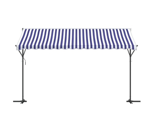 Toldo de pie tela y acero azul y blanco 400x300 cm