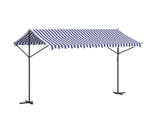 Toldo de pie tela y acero azul y blanco 400x300 cm