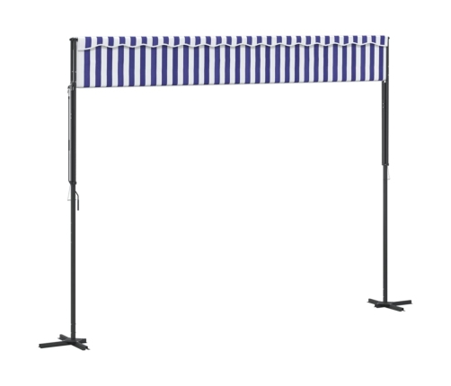 Toldo de pie tela y acero azul y blanco 400x300 cm