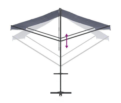 Toldo de pie tela y acero azul y blanco 400x300 cm