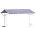 Toldo de pie tela y acero azul y blanco 500x300 cm