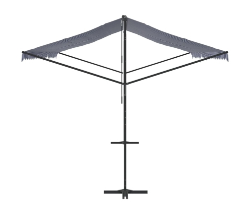 Toldo de pie tela y acero azul y blanco 500x300 cm