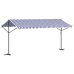 Toldo de pie tela y acero azul y blanco 500x300 cm