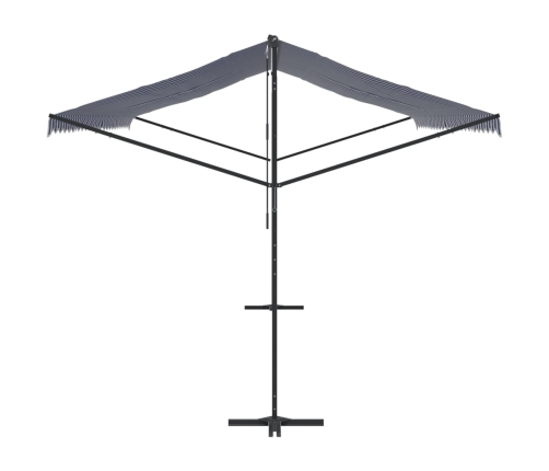 Toldo de pie tela y acero azul y blanco 600x300 cm