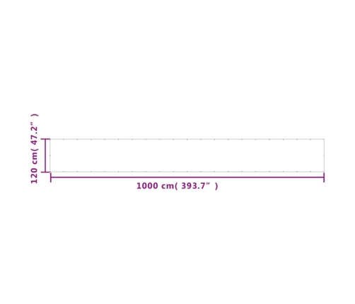 Pantalla de balcón 100% poliéster Oxford blanco 120x1000 cm