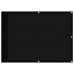 Pantalla de balcón 100% poliéster Oxford negro 75x700 cm