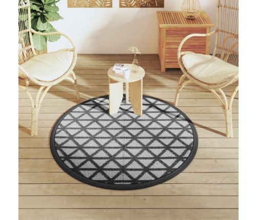 Alfombra de exterior PP negro Ø120 cm