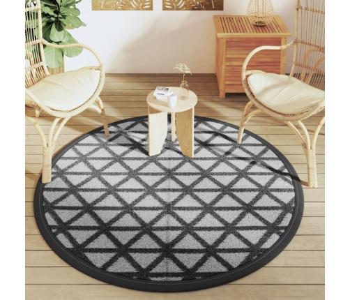 Alfombra de exterior PP negro Ø160 cm