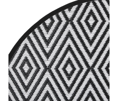 Alfombra de exterior ARAKIL blanco y negro Ø120 cm PP