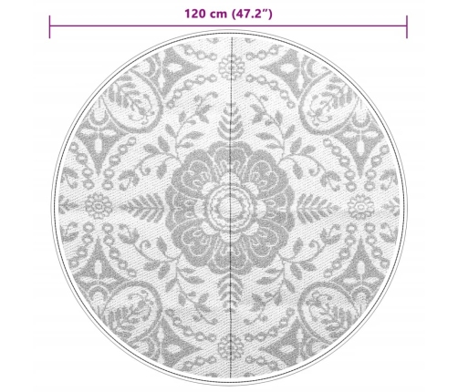 Alfombra de exterior ARAKIL gris claro Ø120 cm PP