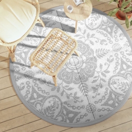 Alfombra de exterior ARAKIL gris claro Ø160 cm PP