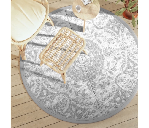 Alfombra de exterior ARAKIL gris claro Ø160 cm PP
