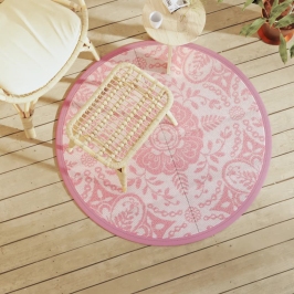 Alfombra de exterior ARAKIL rosa Ø120 cm PP