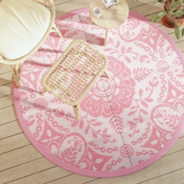 Alfombra de exterior ARAKIL rosa Ø160 cm PP