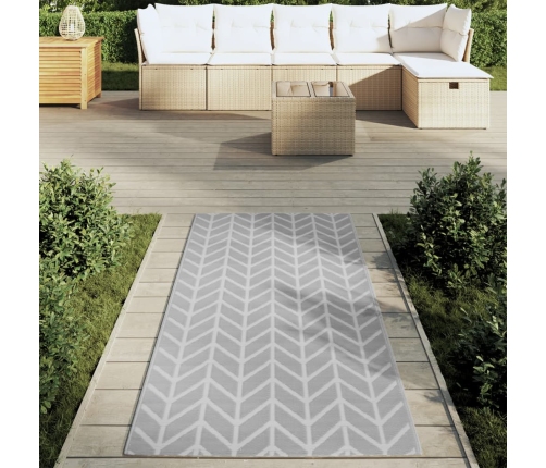 Alfombra de exterior PP gris 80x150 cm