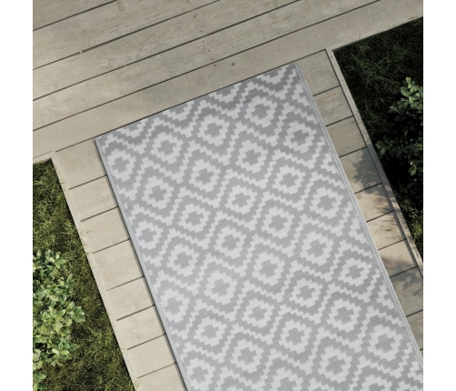 Alfombra de exterior PP ARAKIL gris 80x150 cm