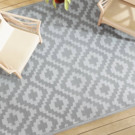 Alfombra de exterior PP ARAKIL gris 190x290 cm
